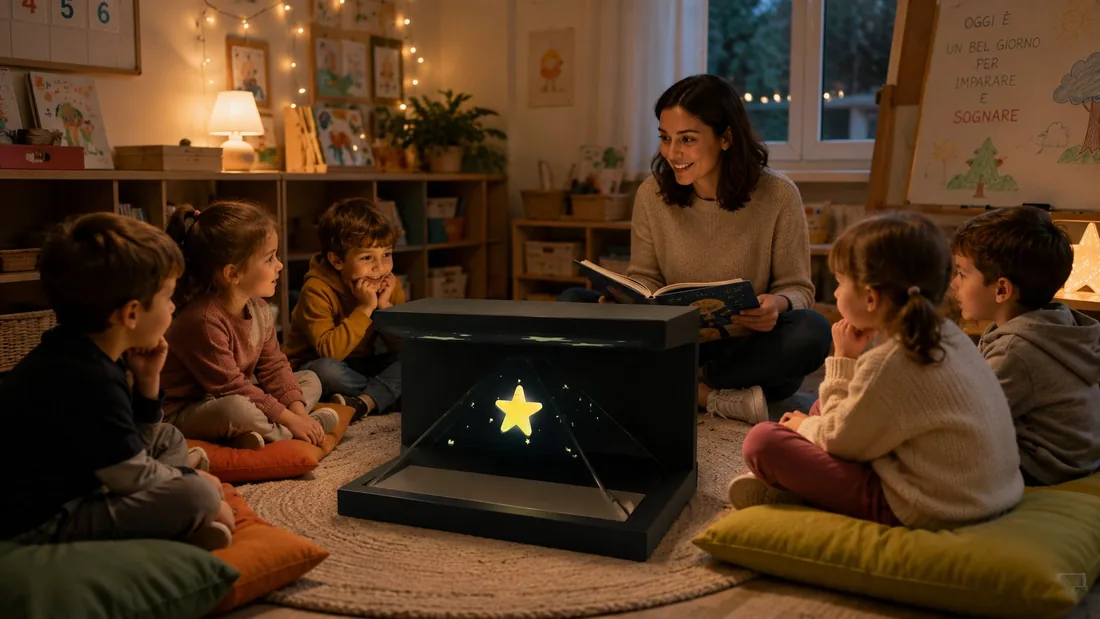 Group reading with Holo Tales in a kindergarten